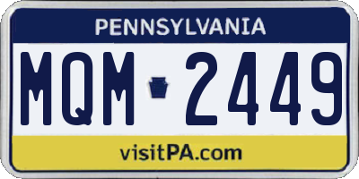 PA license plate MQM2449