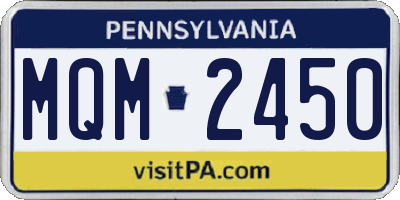 PA license plate MQM2450