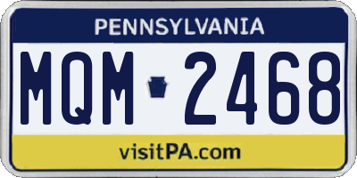 PA license plate MQM2468
