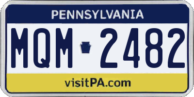 PA license plate MQM2482