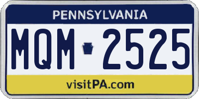 PA license plate MQM2525