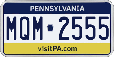 PA license plate MQM2555