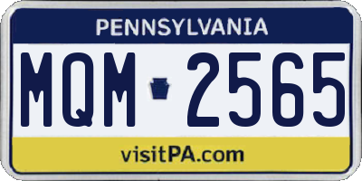 PA license plate MQM2565
