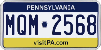 PA license plate MQM2568