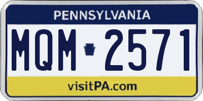 PA license plate MQM2571