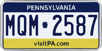 PA license plate MQM2587
