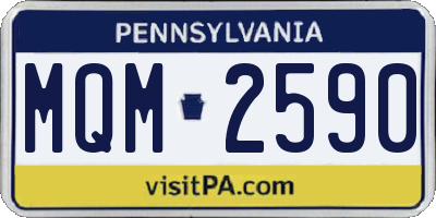PA license plate MQM2590