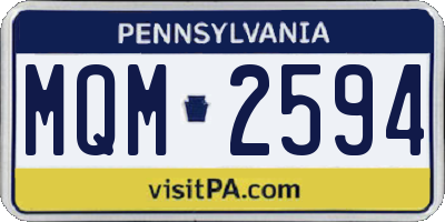 PA license plate MQM2594