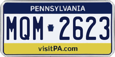 PA license plate MQM2623
