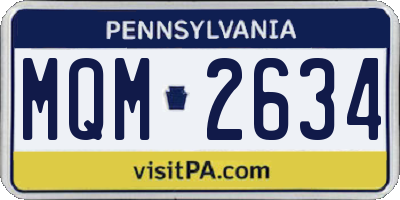 PA license plate MQM2634
