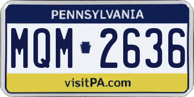 PA license plate MQM2636