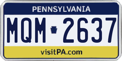 PA license plate MQM2637