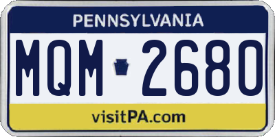 PA license plate MQM2680