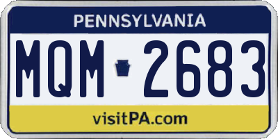 PA license plate MQM2683