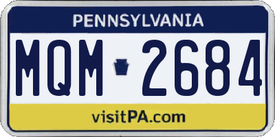 PA license plate MQM2684