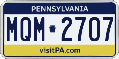 PA license plate MQM2707