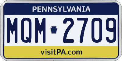 PA license plate MQM2709