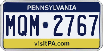 PA license plate MQM2767