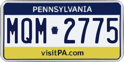 PA license plate MQM2775
