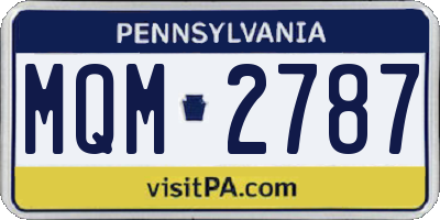 PA license plate MQM2787