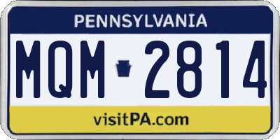 PA license plate MQM2814