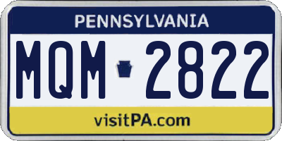 PA license plate MQM2822
