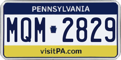 PA license plate MQM2829