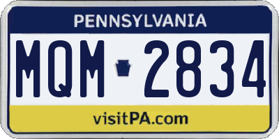 PA license plate MQM2834