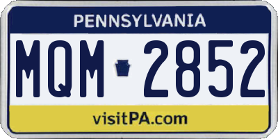 PA license plate MQM2852