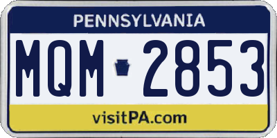 PA license plate MQM2853
