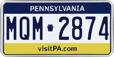 PA license plate MQM2874