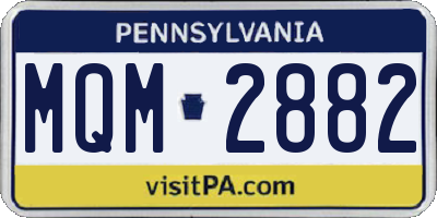 PA license plate MQM2882