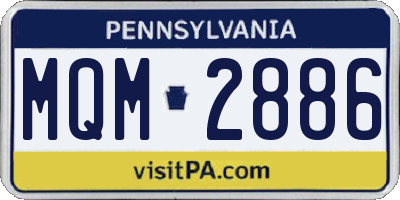 PA license plate MQM2886