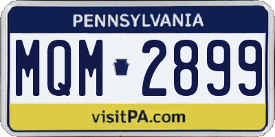 PA license plate MQM2899