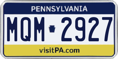 PA license plate MQM2927