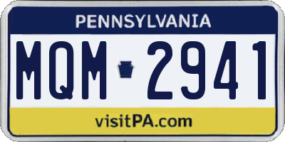 PA license plate MQM2941