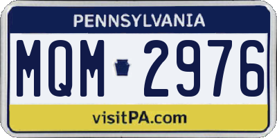 PA license plate MQM2976