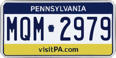 PA license plate MQM2979