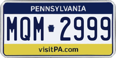 PA license plate MQM2999