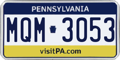 PA license plate MQM3053