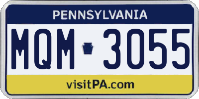 PA license plate MQM3055