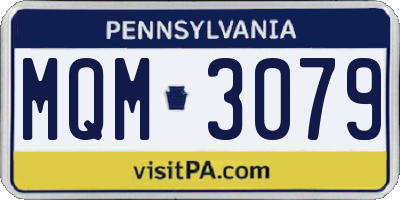 PA license plate MQM3079