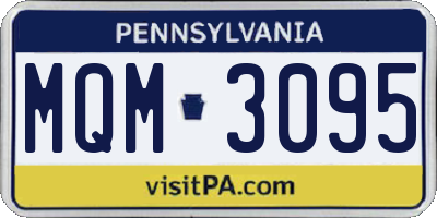PA license plate MQM3095