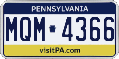 PA license plate MQM4366