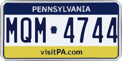 PA license plate MQM4744