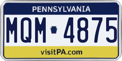 PA license plate MQM4875