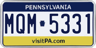 PA license plate MQM5331