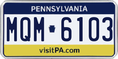 PA license plate MQM6103