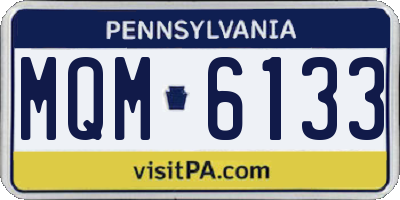 PA license plate MQM6133