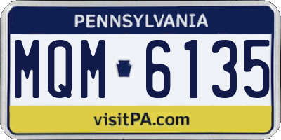 PA license plate MQM6135